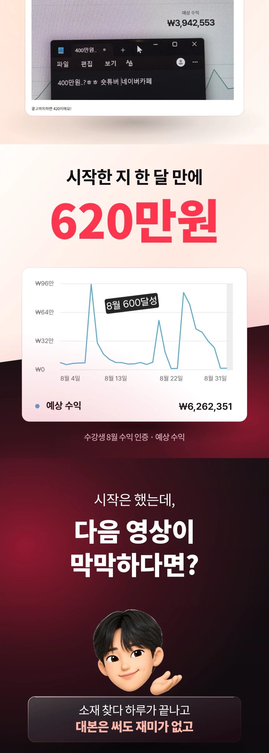 새로 시작한 채널의 성과와 다음 영상 소재를 찾는 고민